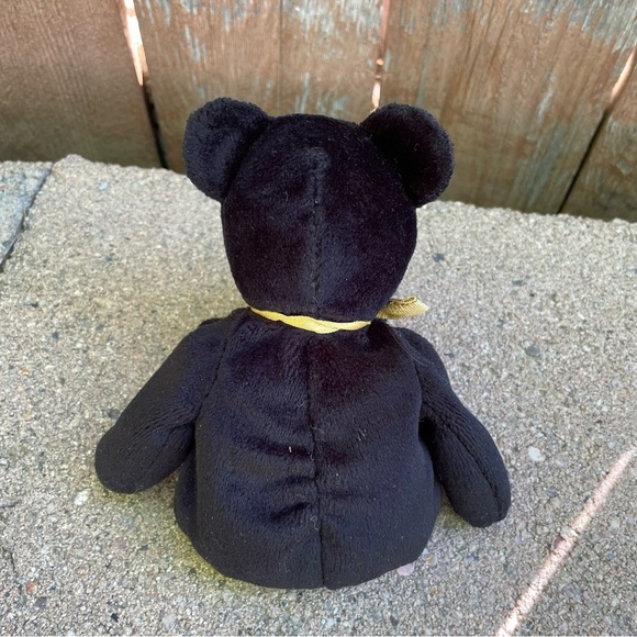 TY The End Beanie Baby Y2K 1999 Black‎ Plush Bear Toy Stuffed Animal - Picture 3 of 4